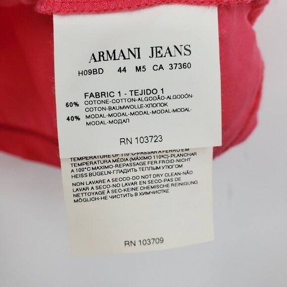 Armani Y2K Resort Coastal Chic Pink Ruffle Sleeve Scoop V Neck Top Shirt Small - Picture 6 of 10